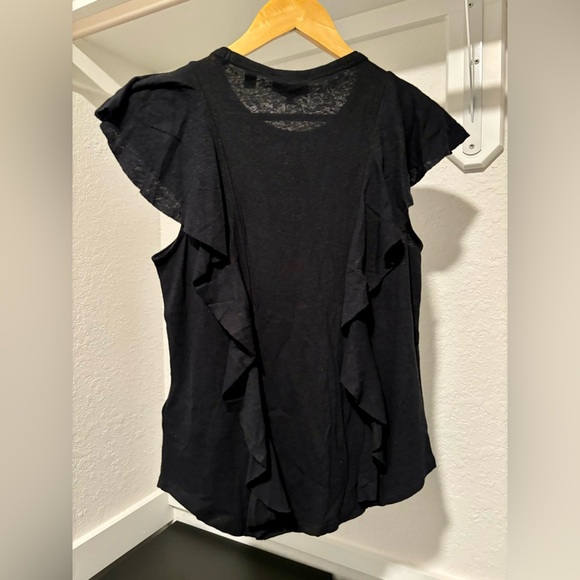 NWT Ted Baker London Kathley Ruffle Cotton & Linen Slub Top size 1 - Picture 9 of 9